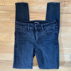 Express women’s dark gray mid rise leggings.